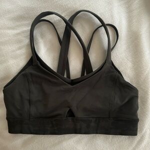 lululemon double layer light support cross back sports bra. Size 6.